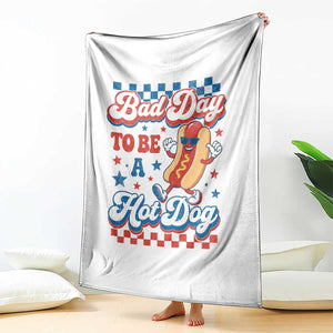 Bad Day To Be A Hot Dog Throw Blanket Hotdog Lover Wiener 4th Of July TS10 Print Your Wear