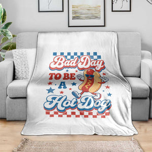 Bad Day To Be A Hot Dog Throw Blanket Hotdog Lover Wiener 4th Of July TS10 Print Your Wear