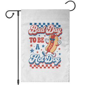Bad Day To Be A Hot Dog Garden Flag Hotdog Lover Wiener 4th Of July TS10 White Print Your Wear