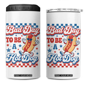 Bad Day To Be A Hot Dog 4 in 1 Can Cooler Tumbler Hotdog Lover Wiener 4th Of July TS10 One Size: 16 oz White Print Your Wear