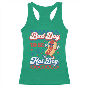 Bad Day To Be A Hot Dog Racerback Tank Top Hotdog Lover Wiener 4th Of July TS10 Irish Green Print Your Wear