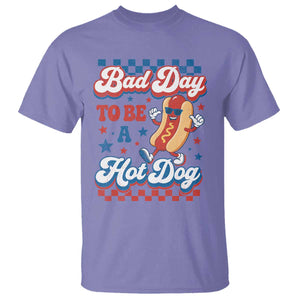 Bad Day To Be A Hot Dog T Shirt Hotdog Lover Wiener 4th Of July TS10 Violet Print Your Wear