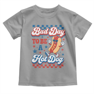 Bad Day To Be A Hot Dog Toddler T Shirt Hotdog Lover Wiener 4th Of July TS10 Sport Gray Print Your Wear