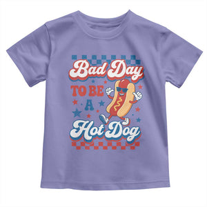 Bad Day To Be A Hot Dog Toddler T Shirt Hotdog Lover Wiener 4th Of July TS10 Violet Print Your Wear