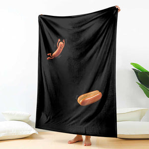 Funny Hot Dog Throw Blanket Hotdog Jumping Into Bun Sausage BBQ Grilling High Dive TS10 Print Your Wear