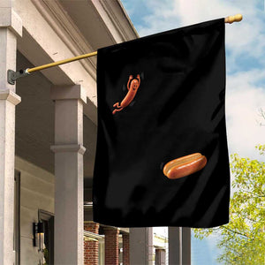 Funny Hot Dog Garden Flag Hotdog Jumping Into Bun Sausage BBQ Grilling High Dive TS10 Print Your Wear