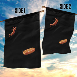 Funny Hot Dog Garden Flag Hotdog Jumping Into Bun Sausage BBQ Grilling High Dive TS10 Print Your Wear