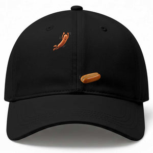 Funny Hot Dog Baseball Cap Hotdog Jumping Into Bun Sausage BBQ Grilling High Dive TS10 Print Your Wear