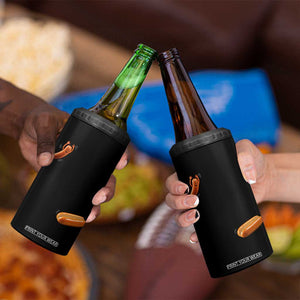 Funny Hot Dog 4 in 1 Can Cooler Tumbler Hotdog Jumping Into Bun Sausage BBQ Grilling High Dive TS10 Print Your Wear