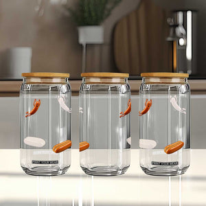 Funny Hot Dog Glass Can Hotdog Jumping Into Bun Sausage BBQ Grilling High Dive TS10 Print Your Wear