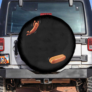 Funny Hot Dog Spare Tire Cover Hotdog Jumping Into Bun Sausage BBQ Grilling High Dive TS10 No hole Black Print Your Wear
