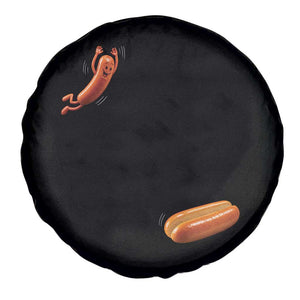 Funny Hot Dog Spare Tire Cover Hotdog Jumping Into Bun Sausage BBQ Grilling High Dive TS10 Print Your Wear