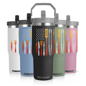 Bbq Smoker Flip Straw Tumbler Barbecue Chef Smoking Tools Grilling Pit Master USA Flag TS10 Print Your Wear