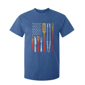 Bbq Smoker T Shirt For Kid Barbecue Chef Smoking Tools Grilling Pit Master USA Flag TS10 Royal Blue Print Your Wear