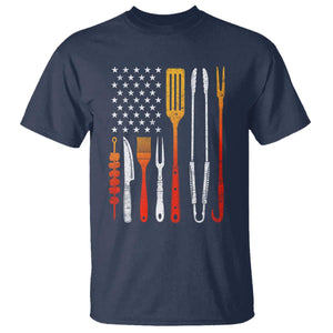 Bbq Smoker T Shirt Barbecue Chef Smoking Tools Grilling Pit Master USA Flag TS10 Navy Print Your Wear
