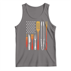 Bbq Smoker Tank Top Barbecue Chef Smoking Tools Grilling Pit Master USA Flag TS10 Deep Heather Print Your Wear