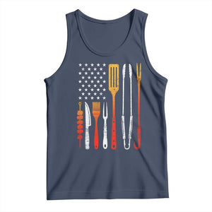Bbq Smoker Tank Top Barbecue Chef Smoking Tools Grilling Pit Master USA Flag TS10 Navy Print Your Wear