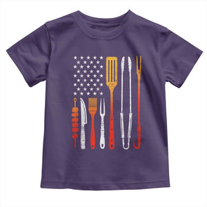 Bbq Smoker Toddler T Shirt Barbecue Chef Smoking Tools Grilling Pit Master USA Flag TS10 Purple Print Your Wear
