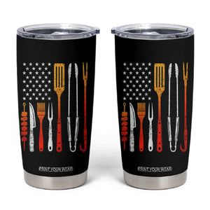 Bbq Smoker Tumbler Cup Barbecue Chef Smoking Tools Grilling Pit Master USA Flag TS10 Black Print Your Wear