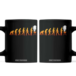 Funny BBQ Coffee Mug Evolution Of Grill Master Grilling Gifts Meat Smoking TS10 Black Print Your Wear