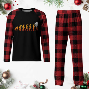 Funny BBQ Plaid Pajama Set Evolution Of Grill Master Grilling Gifts Meat Smoking TS10 Buffalo Plaid Print Your Wear