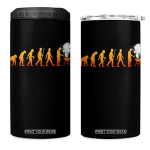 Funny BBQ 4 in 1 Can Cooler Tumbler Evolution Of Grill Master Grilling Gifts Meat Smoking TS10 One Size: 16 oz Black Print Your Wear