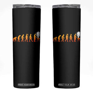 Funny BBQ Skinny Tumbler Evolution Of Grill Master Grilling Gifts Meat Smoking TS10 Black Print Your Wear