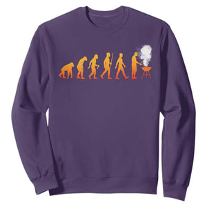 Funny BBQ Sweatshirt Evolution Of Grill Master Grilling Gifts Meat Smoking TS10 Purple Print Your Wear