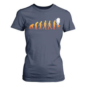 Funny BBQ T Shirt For Women Evolution Of Grill Master Grilling Gifts Meat Smoking TS10 Navy Print Your Wear