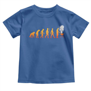 Funny BBQ Toddler T Shirt Evolution Of Grill Master Grilling Gifts Meat Smoking TS10 Royal Blue Print Your Wear