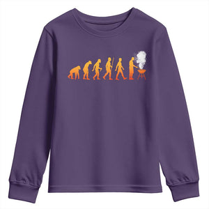 Funny BBQ Youth Sweatshirt Evolution Of Grill Master Grilling Gifts Meat Smoking TS10 Purple Print Your Wear