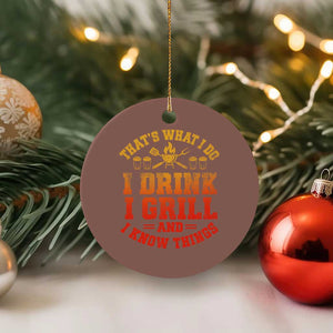I Drink I Grill Ceramic Ornament Funny Bbq Grilling Barbecue Beer Lovers TS10 1pc Mocha Print Your Wear
