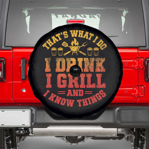I Drink I Grill Spare Tire Cover Funny Bbq Grilling Barbecue Beer Lovers TS10 Black Print Your Wear