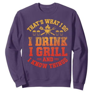 I Drink I Grill Sweatshirt Funny Bbq Grilling Barbecue Beer Lovers TS10 Purple Print Your Wear