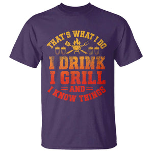 I Drink I Grill T Shirt Funny Bbq Grilling Barbecue Beer Lovers TS10 Purple Print Your Wear