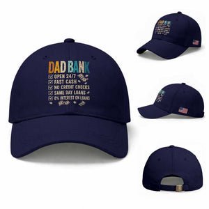 Funny Dad Baseball Cap Retro Dad Bank Fathers Day