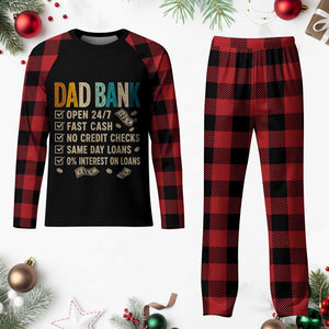 Funny Dad Plaid Pajama Set Retro Dad Bank Fathers Day