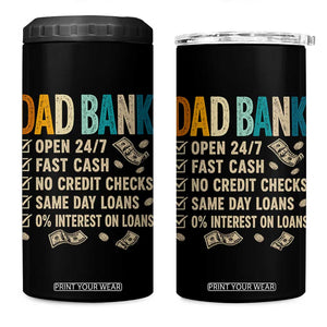 Funny Dad 4 in 1 Can Cooler Tumbler Retro Dad Bank Fathers Day