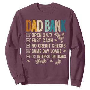 Funny Dad Sweatshirt Retro Dad Bank Fathers Day