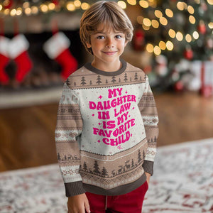 My Daughter in Law is My Favorite Child Ugly Christmas Sweater Parents-In-Law Fathers Mothers Day Gifts