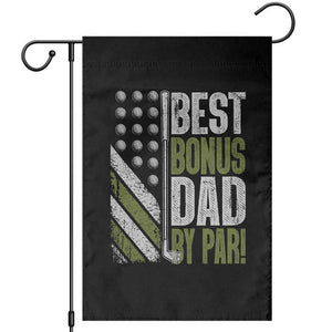 Best Bonus Dad By Par Garden Flag Step Dad Golf American Flag Fathers Day Gift For Golfers TS10 Black Print Your Wear