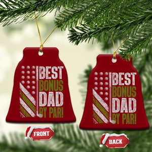 Best Bonus Dad By Par Ceramic Ornament Step Dad Golf American Flag Fathers Day Gift For Golfers TS10 Print Your Wear