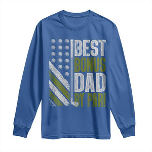 Best Bonus Dad By Par Long Sleeve Shirt Step Dad Golf American Flag Fathers Day Gift For Golfers TS10 Royal Blue Print Your Wear