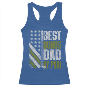 Best Bonus Dad By Par Racerback Tank Top Step Dad Golf American Flag Fathers Day Gift For Golfers TS10 Royal Blue Print Your Wear