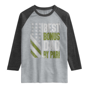 Best Bonus Dad By Par Raglan Shirt Step Dad Golf American Flag Fathers Day Gift For Golfers TS10 Heather Gray Heather Charcoal Print Your Wear