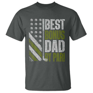 Best Bonus Dad By Par T Shirt Step Dad Golf American Flag Fathers Day Gift For Golfers TS10 Dark Heather Print Your Wear