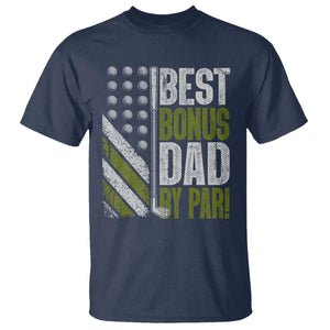 Best Bonus Dad By Par T Shirt Step Dad Golf American Flag Fathers Day Gift For Golfers TS10 Navy Print Your Wear