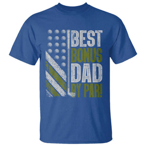 Best Bonus Dad By Par T Shirt Step Dad Golf American Flag Fathers Day Gift For Golfers TS10 Royal Blue Print Your Wear