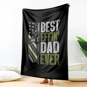 Best Effin Dad Ever Throw Blanket Fathers Day Daddy Gun American Flag TS10 Print Your Wear