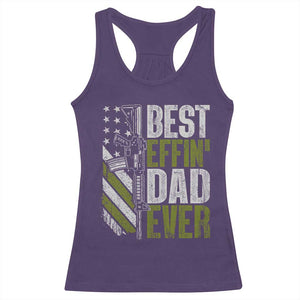 Best Effin Dad Ever Racerback Tank Top Fathers Day Daddy Gun American Flag TS10 Purple Print Your Wear